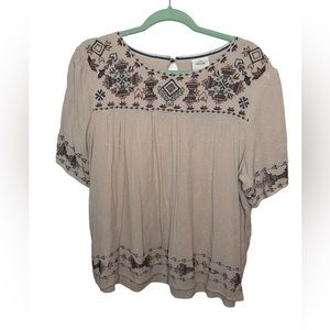 Knox Rose Embroidered Blouse XL Extra Large